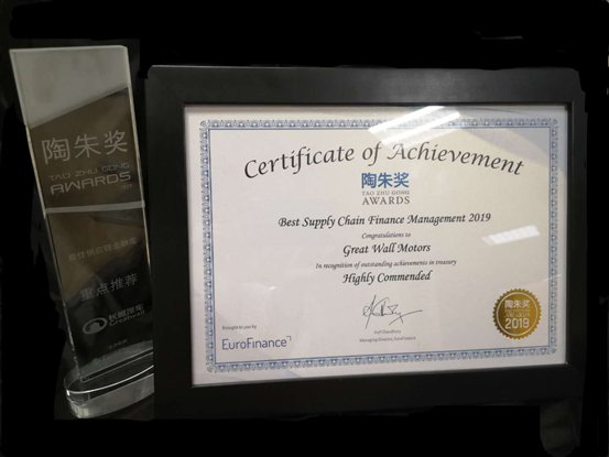 D:\稿件修订\审稿\4.19稿件\长城汽车获陶朱奖最佳供应链奖重点推荐-稿件配图\陶朱奖获奖证书.jpg