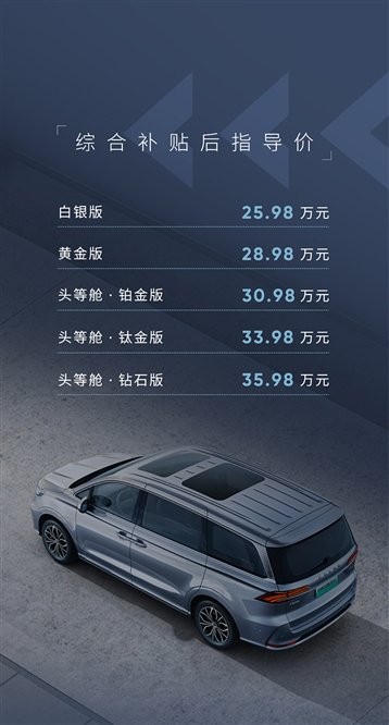 C:\Users\Administrator\Desktop\8.20上市新闻稿\【上市新闻稿-配图】头等舱，从此来电！ “纯电豪华MPV”荣威iMAX8 EV尊享起航，25.98万元起\1 价格.jpg1 价格