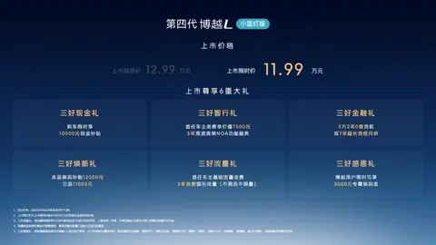 智能进阶重塑燃油SUV标杆，第四代博越L小蓝灯版上市限时11.99万