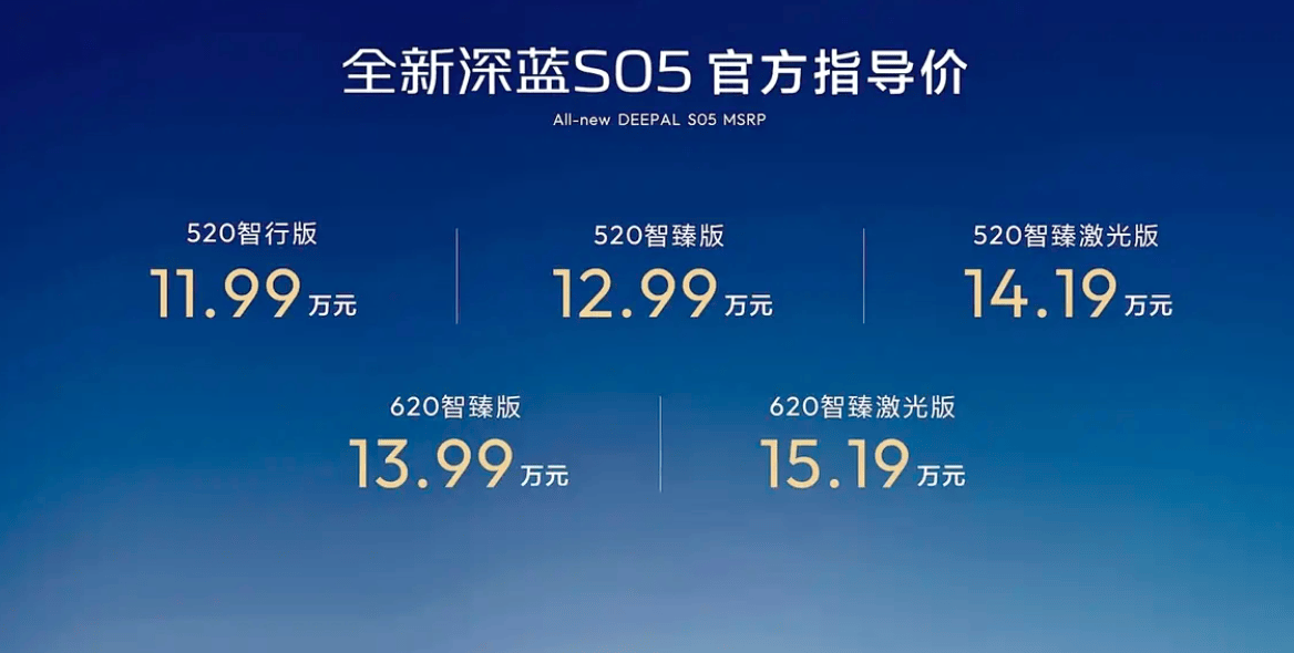 限时售价11.59-14.49万元 新款深蓝S05正式上市